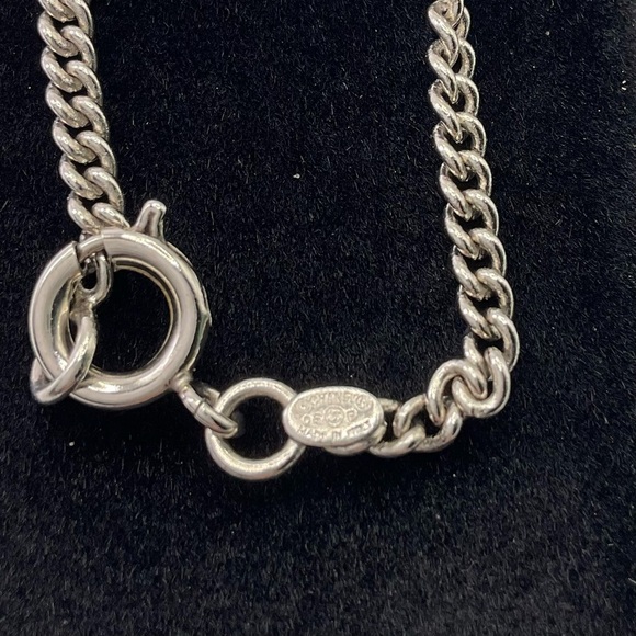 Chanel Silver and Black Rhinestone Pendant Necklace - Picture 4 of 17